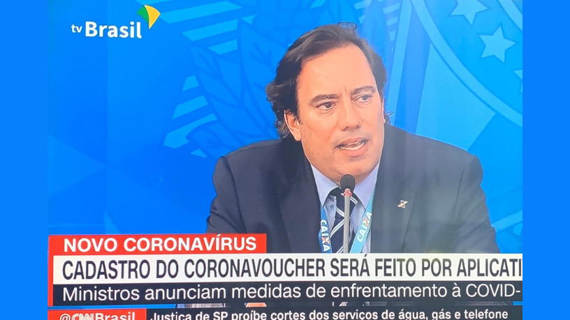 Na primeira coletiva sobre Covid-19, Pedro Guimarães destacou como a Caixa Econômica Federal assumiu um papel essencial para o país.